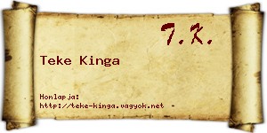 Teke Kinga névjegykártya